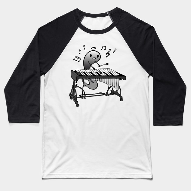 Little Tadpole Vibraphone Player In Love with Music Taking the Center Stage Baseball T-Shirt by Mochabonk